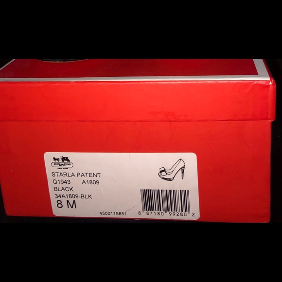 Coach patent leather heels. Never worn. Size 8 - Picture 6 of 6